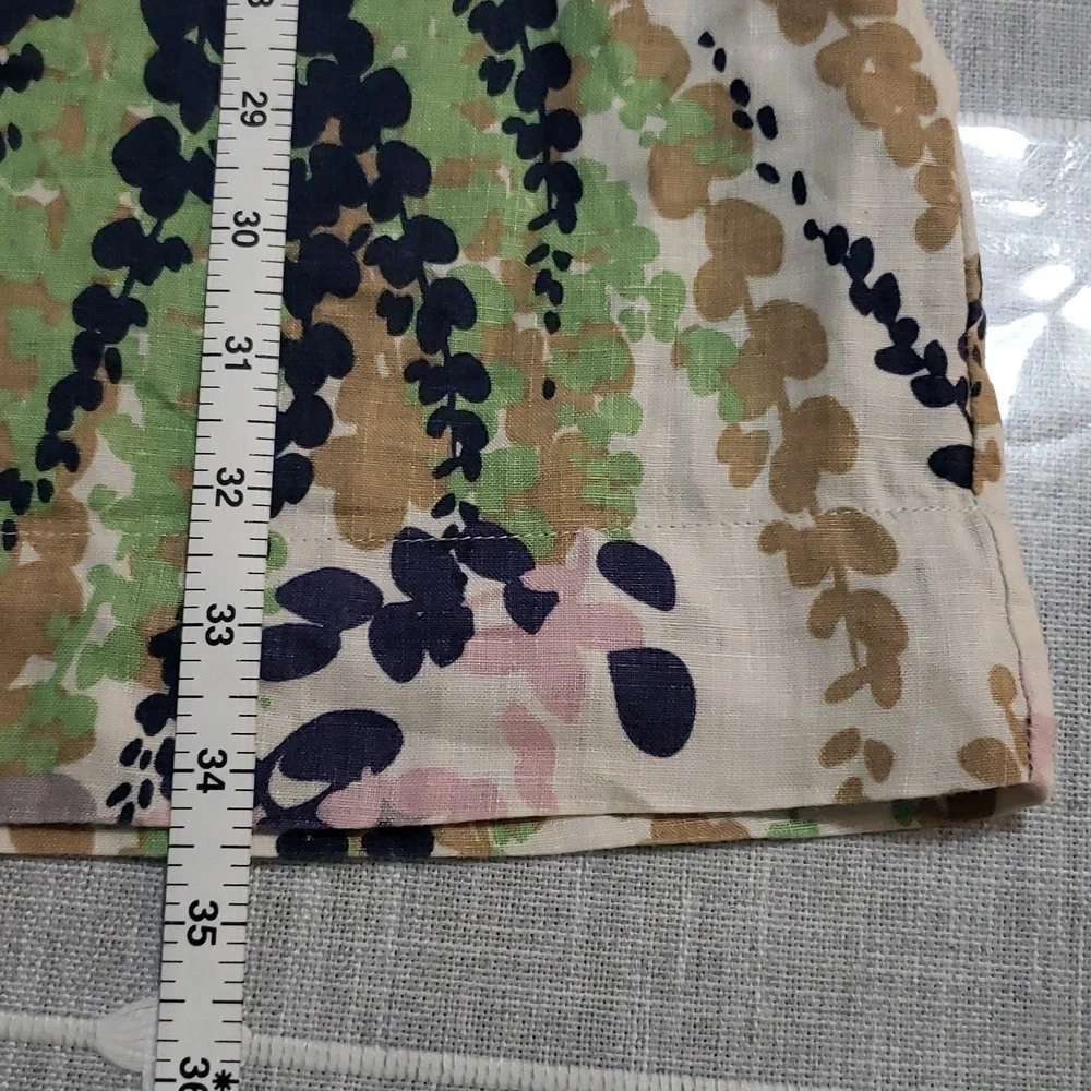 BODEN Leaf Floral 100 % Linen Dress, Size 10R